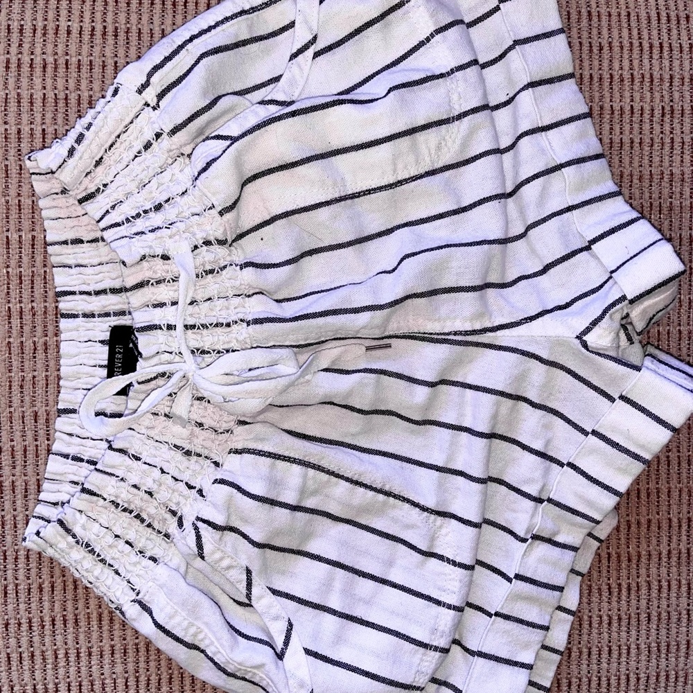 Striped White and Black Women's Top